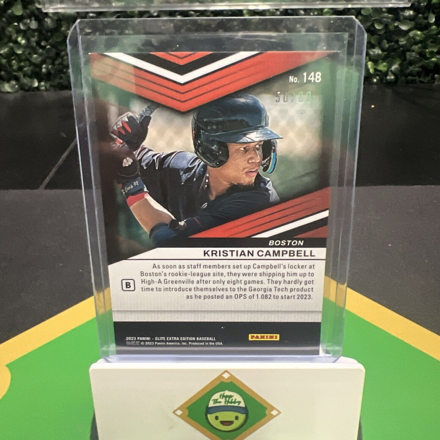 Kristian Campbell 2023 Panini Elite Extra Edition Prime Numbers /60 Red Sox