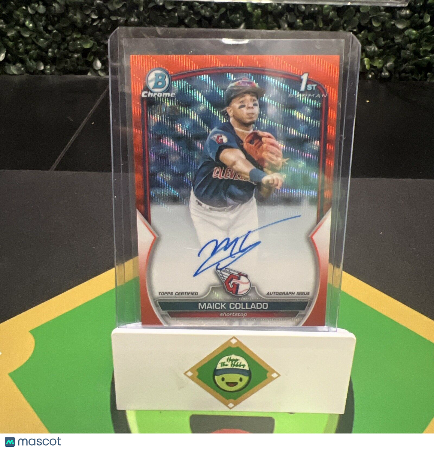 Maick Collado 2023 Bowman Chrome 1st Bowman 6/25 Orange Wave Auto Guardians