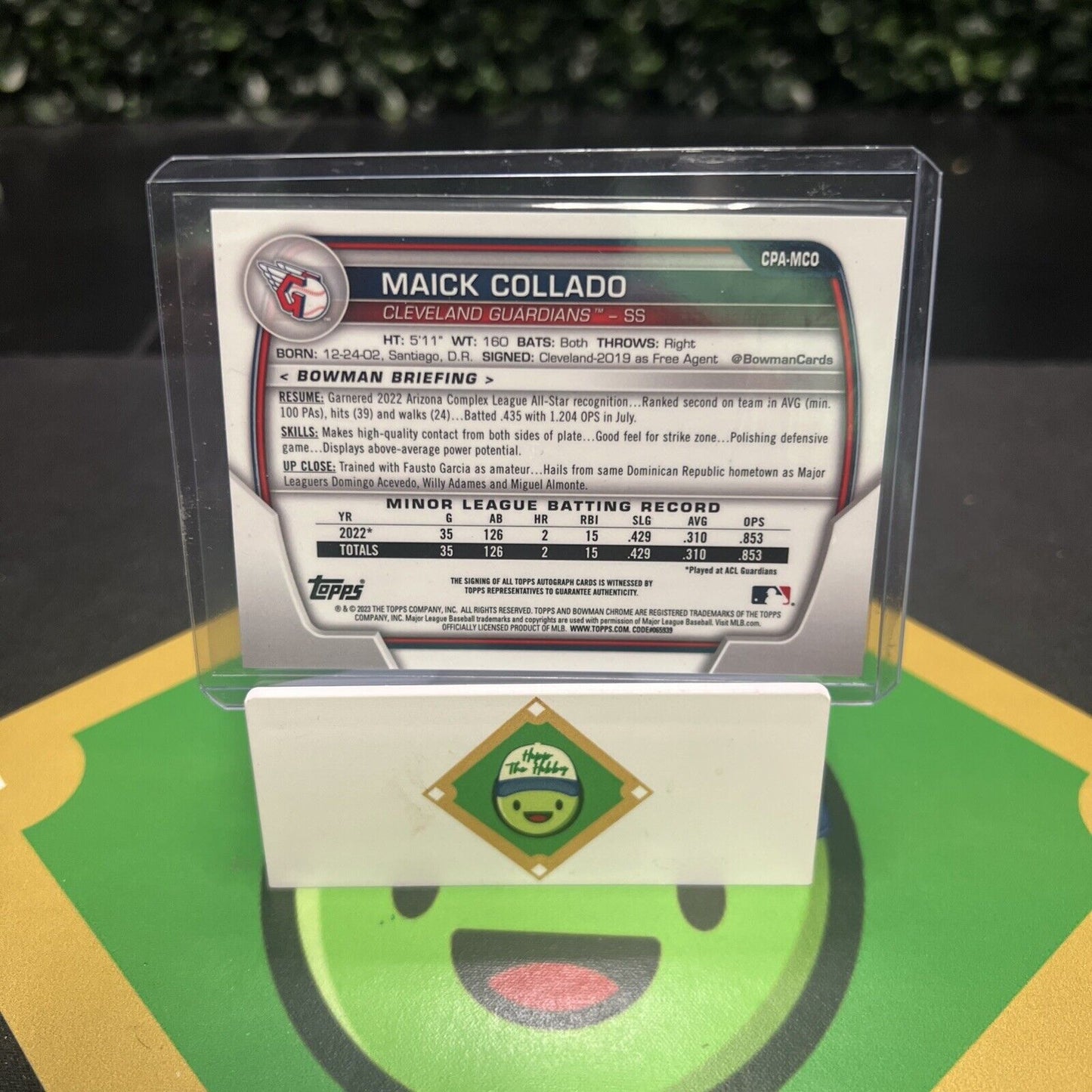 Maick Collado 2023 Bowman Chrome 1st Bowman 6/25 Orange Wave Auto Guardians