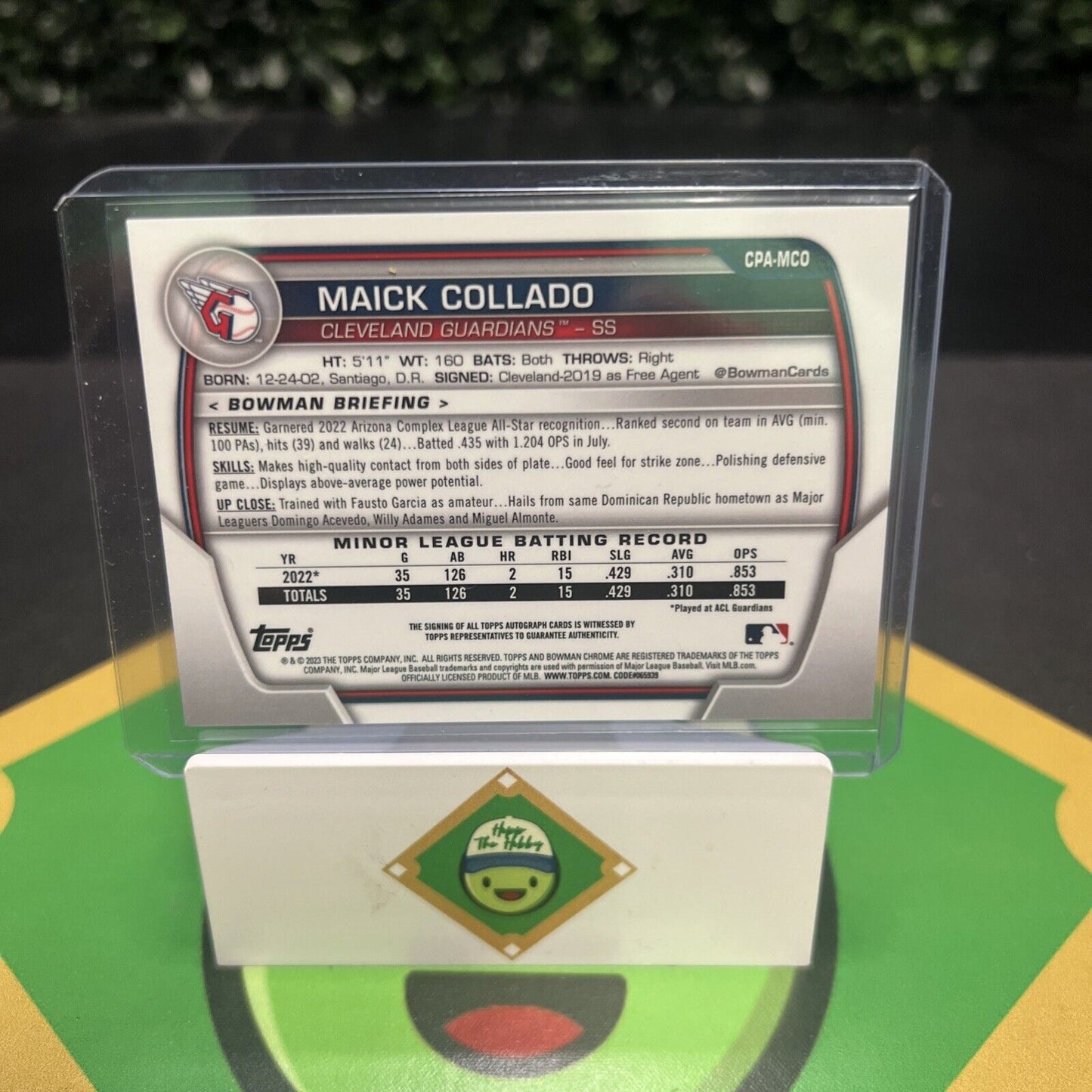 Maick Collado 2023 Bowman Chrome Prospect Auto Yellow #CPAMCO /75