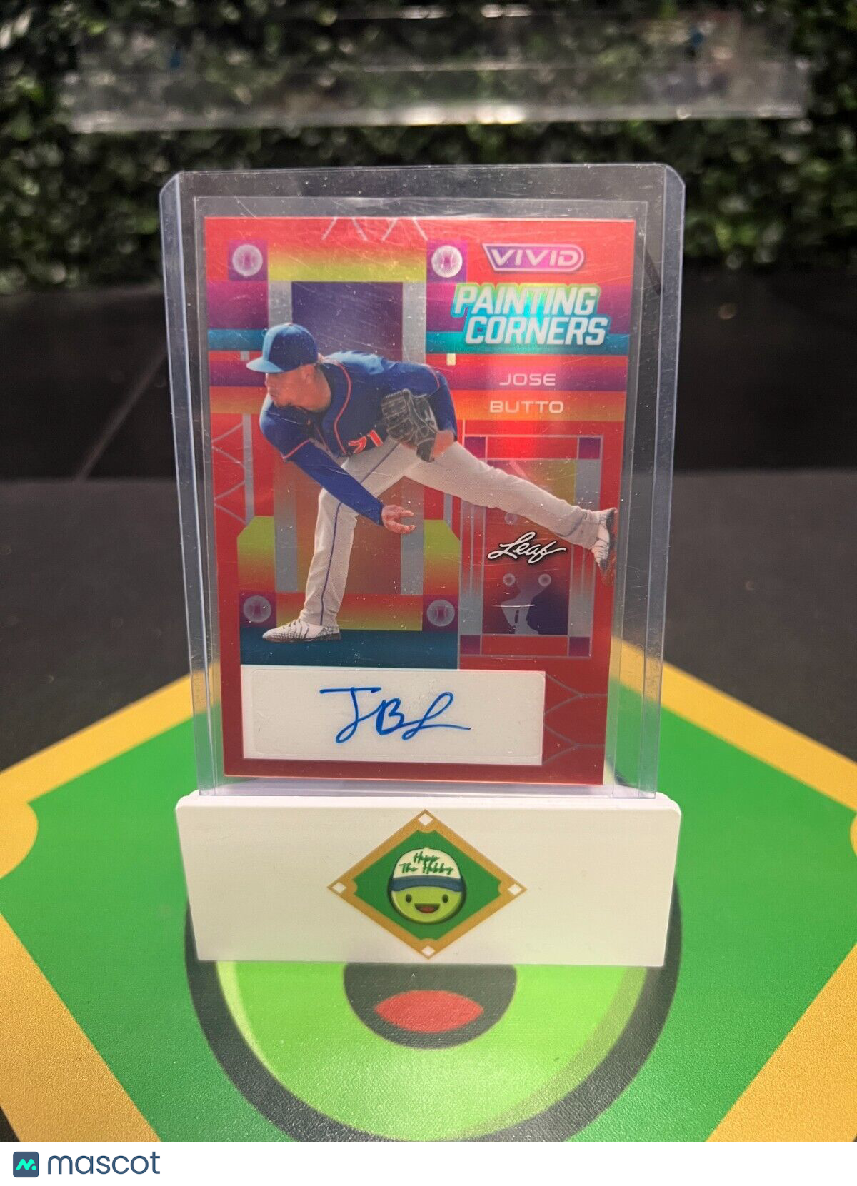 Jose Butto 2022 Leaf Vivid Painting Corners Red /35 #PC-JB2 Auto
