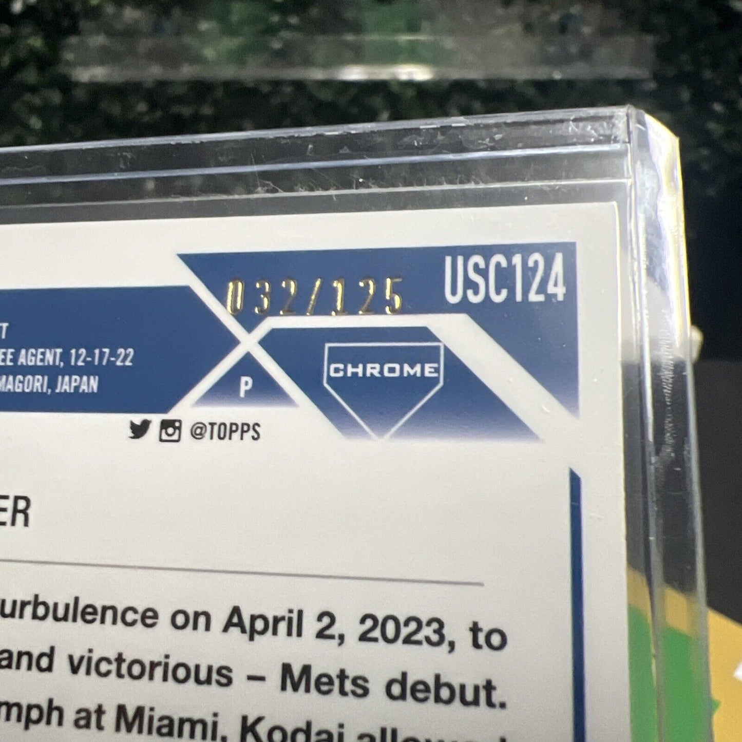 KODAI SENGA 2023 Topps Chrome Blue/Aqua Lava /125 RC Rookie New York Mets