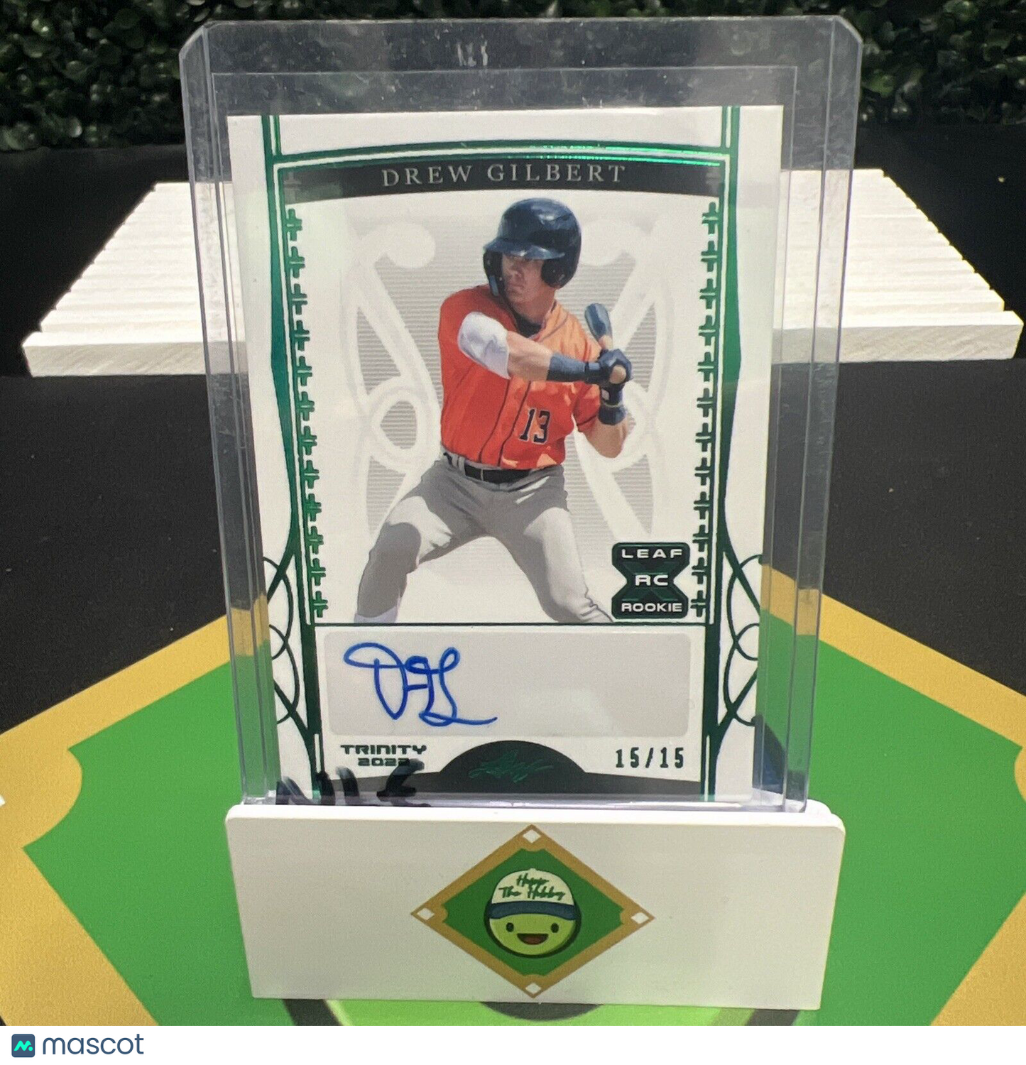 Drew Gilbert 2022 Leaf Trinity Baseball EMERALD SPECTRUM ROOKIE AUTO #/15