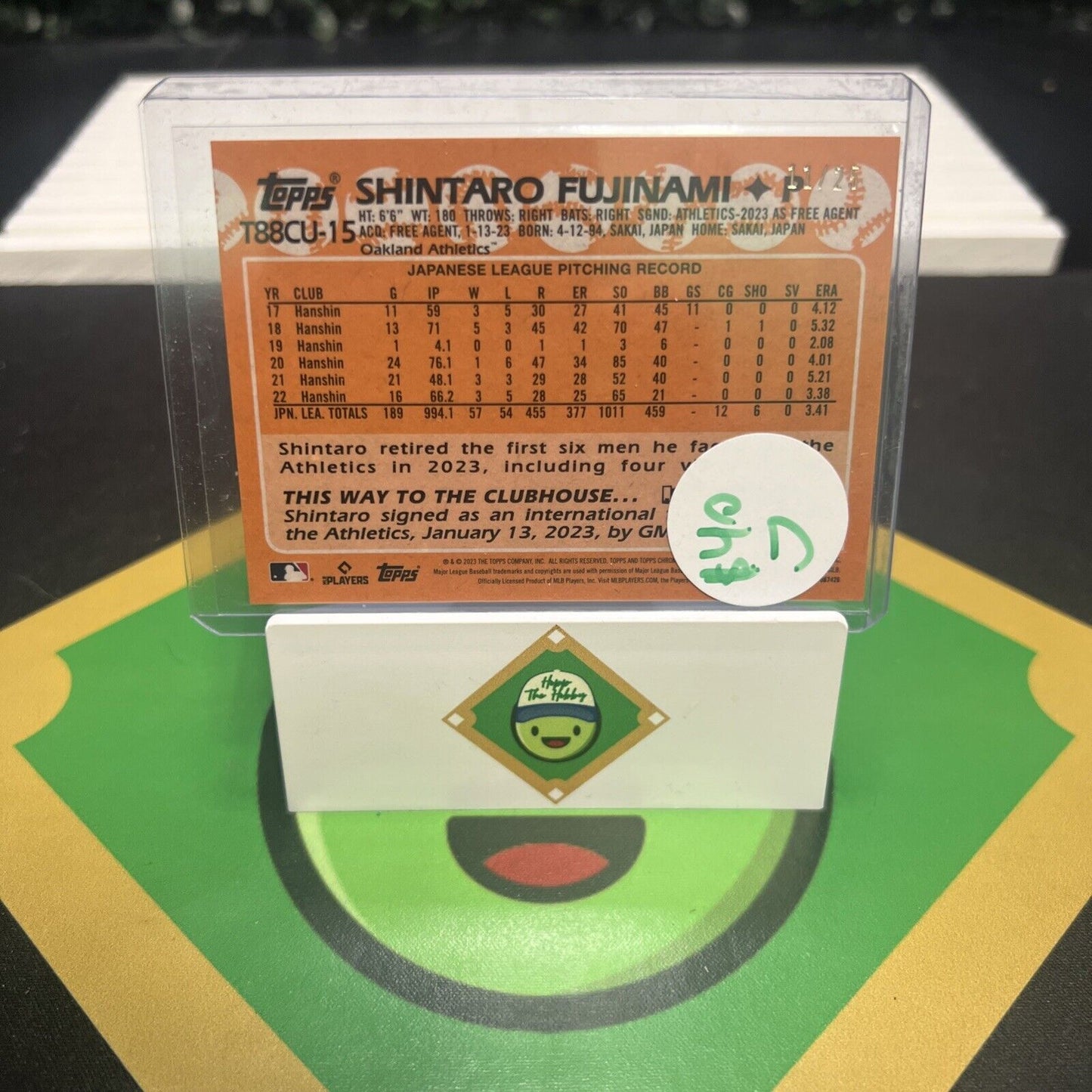 Shintaro Fujinami 2023 Topps Update Silver Pack Mojo Orange RC 11/50 Oakland As