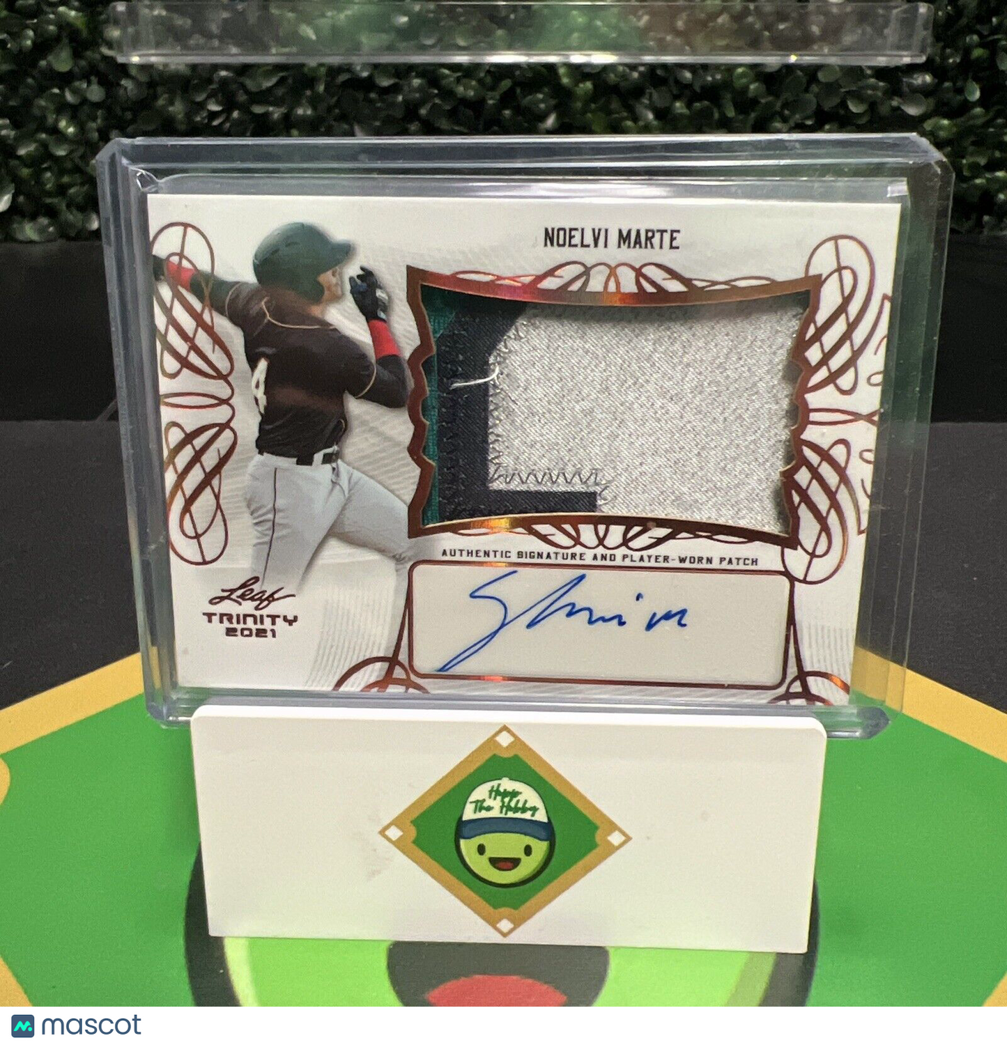 NOELVI MARTE  2021 Leaf Trinity #PANM1  AUTOGRAPH PATCH RC Cincinatti Reds