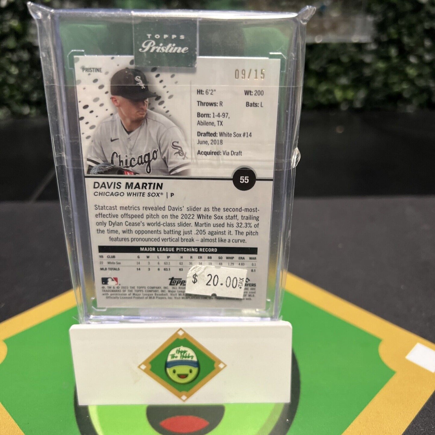 Davis Martin 2023 Topps Pristine Encased Rose /15 RC Chicago White Sox