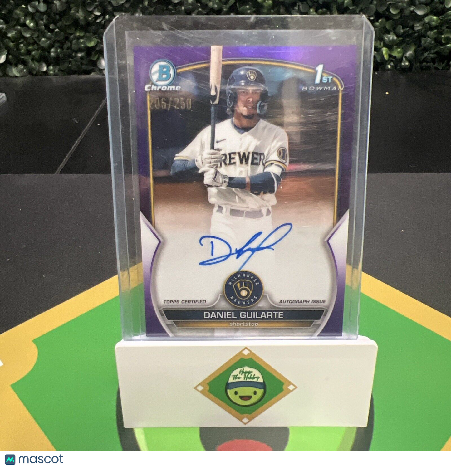 DANIEL GUILARTE 2023 Bowman Chrome On-Card Auto 1st Purple Refractor /250
