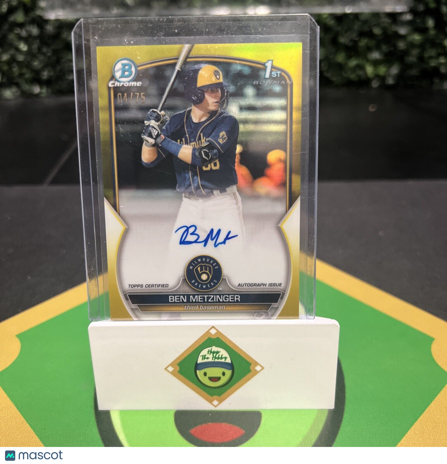 Ben Metzinger 2023 Bowman Chrome - Autographs Yellow Refractor #CPA-BM 4/75