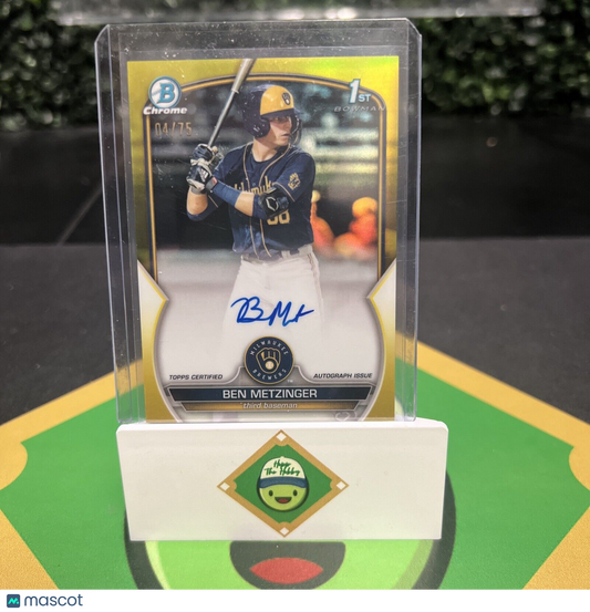 Ben Metzinger 2023 Bowman Chrome - Autographs Yellow Refractor #CPA-BM 4/75