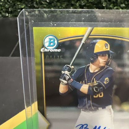 Ben Metzinger 2023 Bowman Chrome - Autographs Yellow Refractor #CPA-BM 4/75