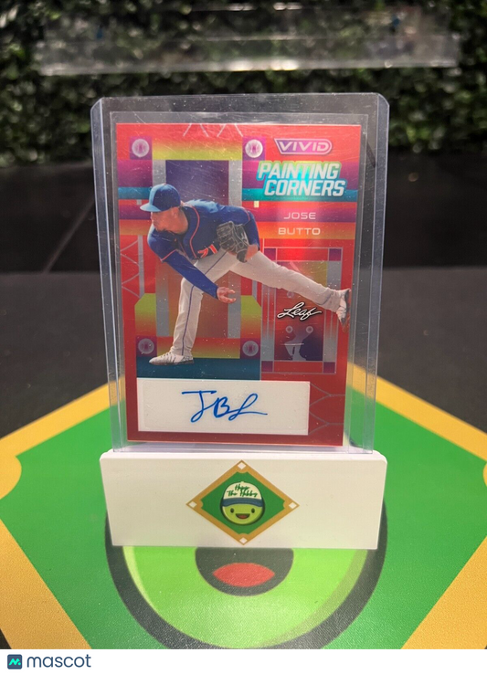 Jose Butto 2022 Leaf Vivid Painting Corners Red /35 #PC-JB2 Auto