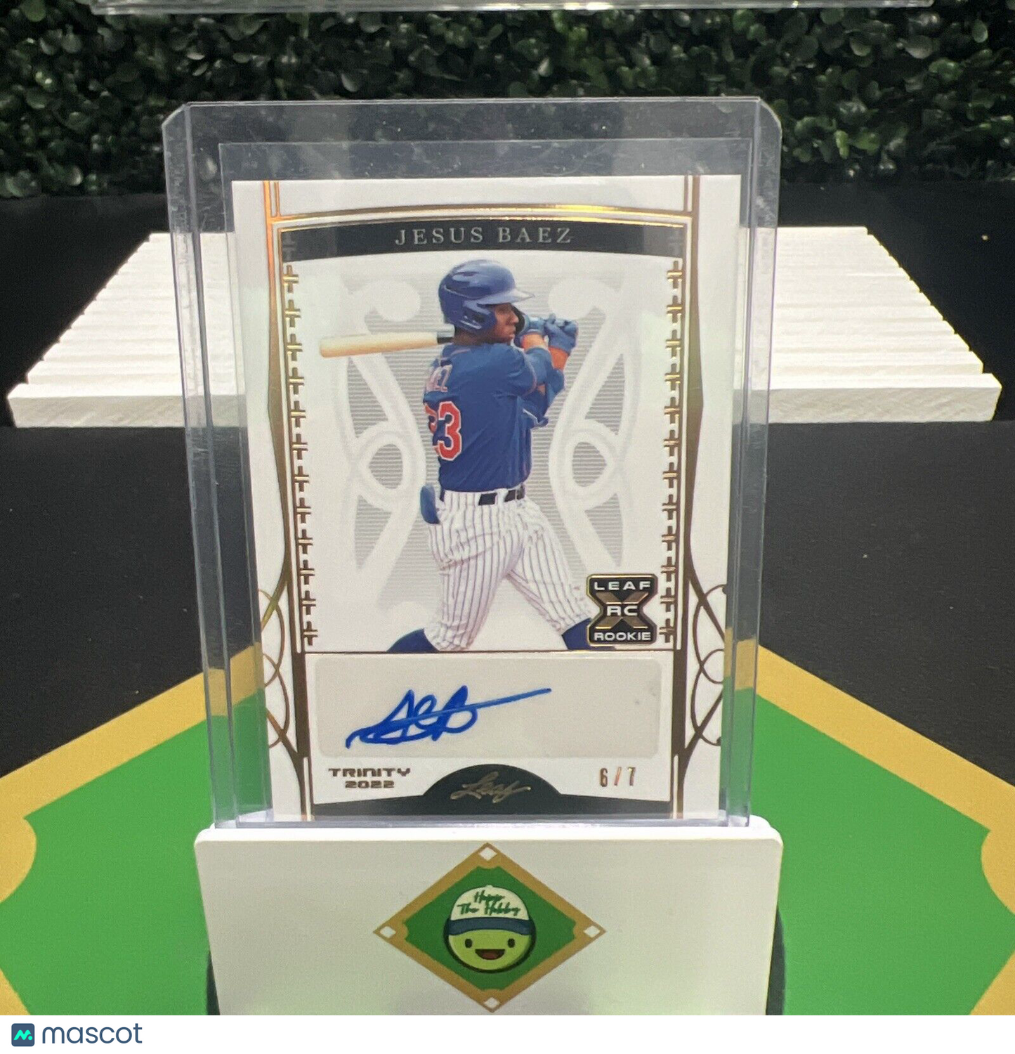 Jesus Baez 2022 Leaf Trinity Gold Spectrum Auto 6/7  BA-JB2 New York Mets