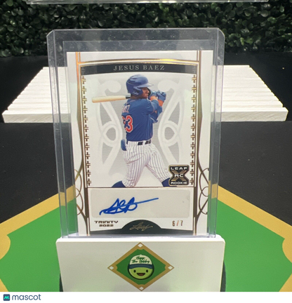 Jesus Baez 2022 Leaf Trinity Gold Spectrum Auto 6/7  BA-JB2 New York Mets