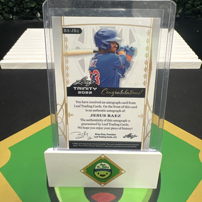 Jesus Baez 2022 Leaf Trinity Gold Spectrum Auto 6/7  BA-JB2 New York Mets