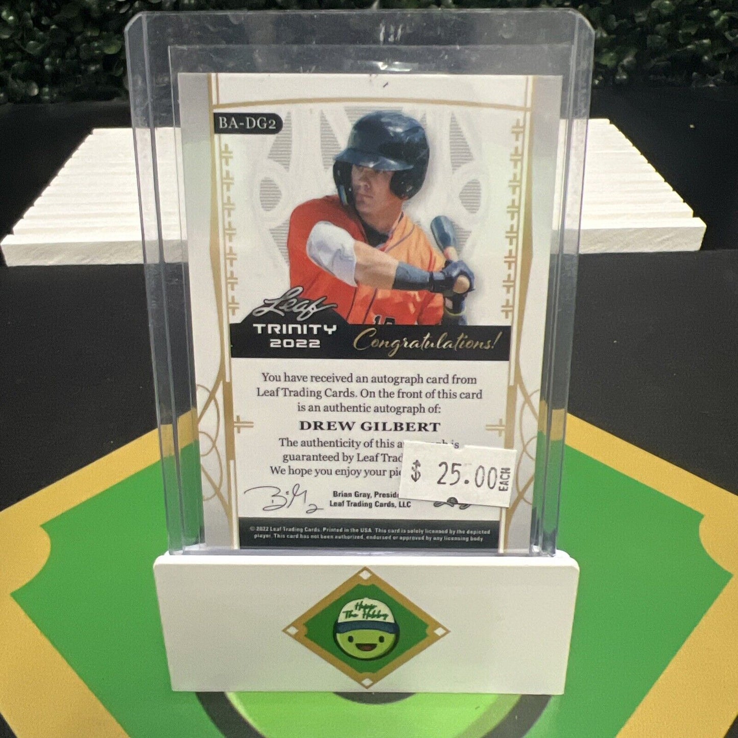 Drew Gilbert 2022 Leaf Trinity Baseball EMERALD SPECTRUM ROOKIE AUTO #/15