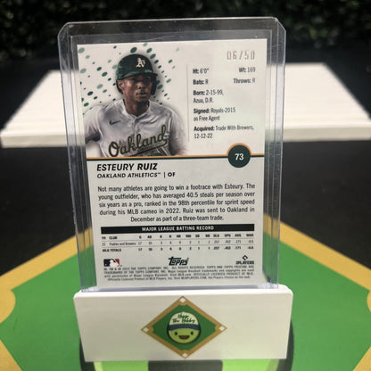 ESTEURY RUIZ TOPPS PRISTINE GOLD REFRACTOR 6/50 RC A'S #73